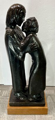 Vintage Copyrighted Reproduction Ernst Barlach Sculpture ''Das Wiedersehen''