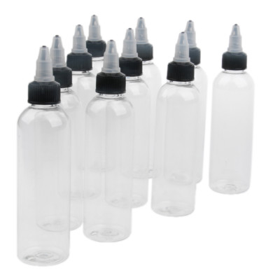10 Stück leere Kunststoff Quetschflasche mit Twist Top Cap Spitze Applikator 120ml