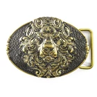 Belt buckle King Lion, Animal solid brass belt buckle, lion head on the  buckle