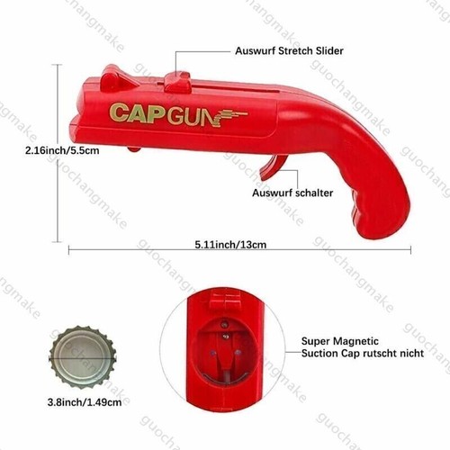 Pistole Flaschenöffner mit Schussfunktion Bottle Cap Gun Kronkorken Öffner Bier - Bild 5 von 12