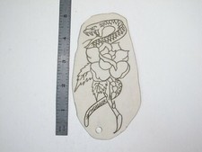 vtg 1960s 70s Tattoo Flash acetate stencil Snake and Rose SN3