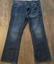 Helix Mens 36x30 Slim Boot Cut Denim Jeans Embroidered Excellent Condition.
