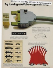 Original 1972 Volkswagen Beetle Two Page vintage print ad: "Try looking at a...