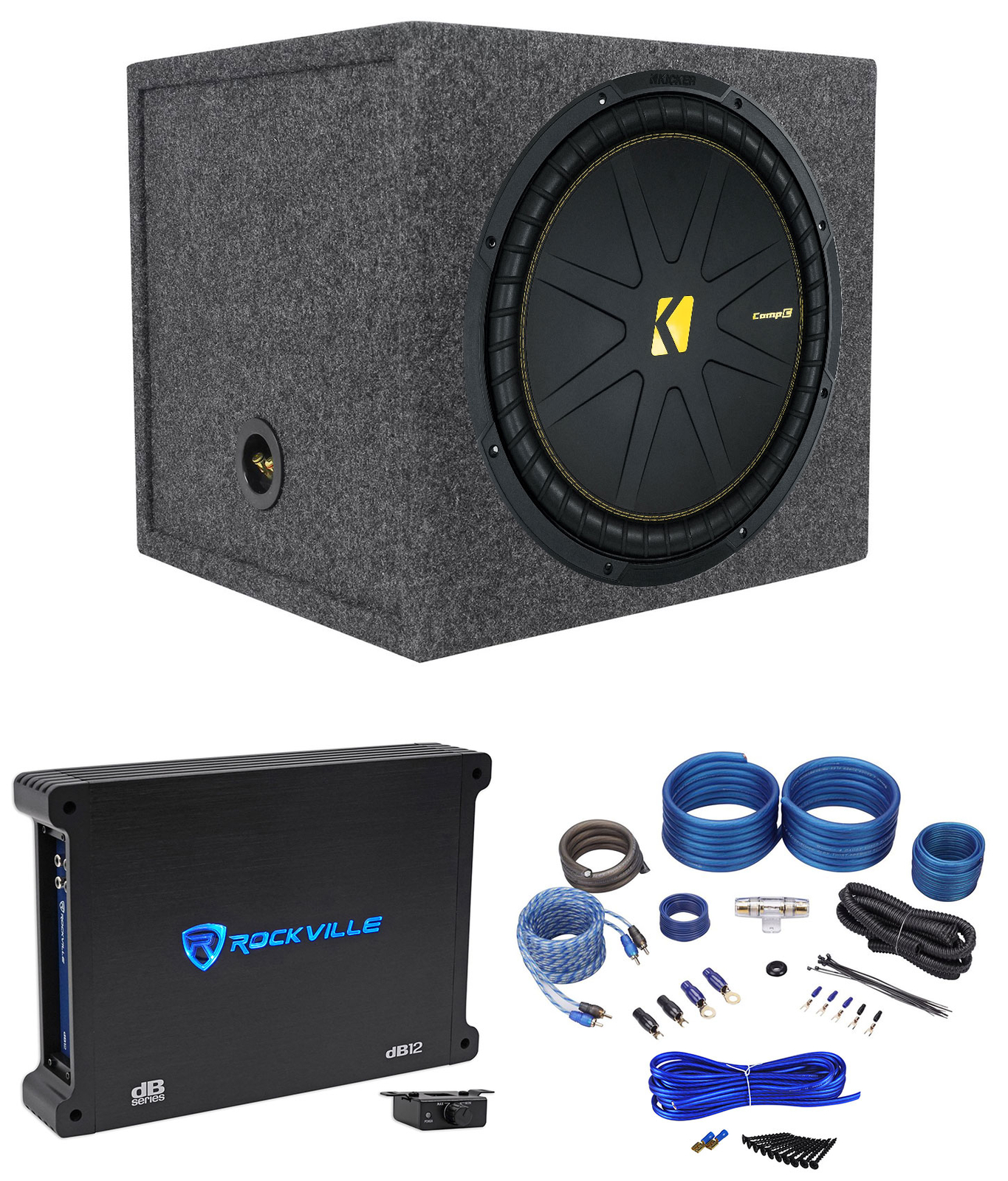 Автомобильный сабвуфер Kicker 50CWCS154 CompC 15 SVC Герметичная коробка Усилитель Провода CWCS154 64390₽