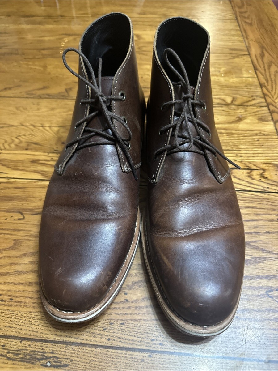 Helm Declan Brown Leather Chukka Boots Men display picture 2