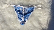 Y2K Joe Boxer Blue Satin String Thong Panty SZ Large thong Rare