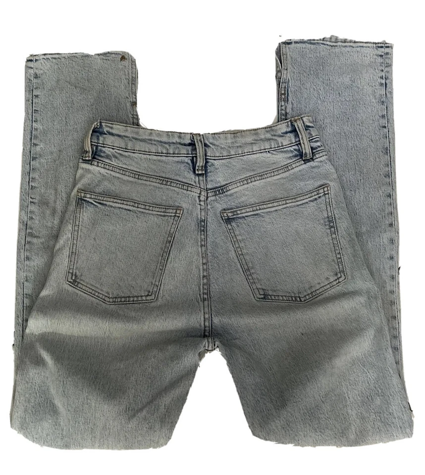 JEAN FEMME ZARA BLEU DELAVE COUPE BOYFRIEND TAILLE HAUTE TAILLE US 26 FR 36 - Photo 2/4
