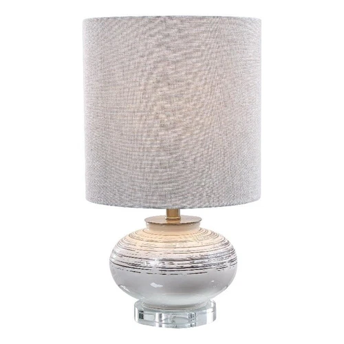 Uttermost Lenta Transitional Ceramic Crystal and Iron Accent Lamp in White - Picture 1 of 7
