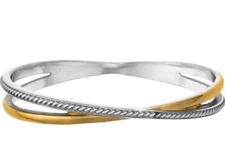 Brighton Neptune's Rings Double Bangle Bracelet Silver-Gold NWT