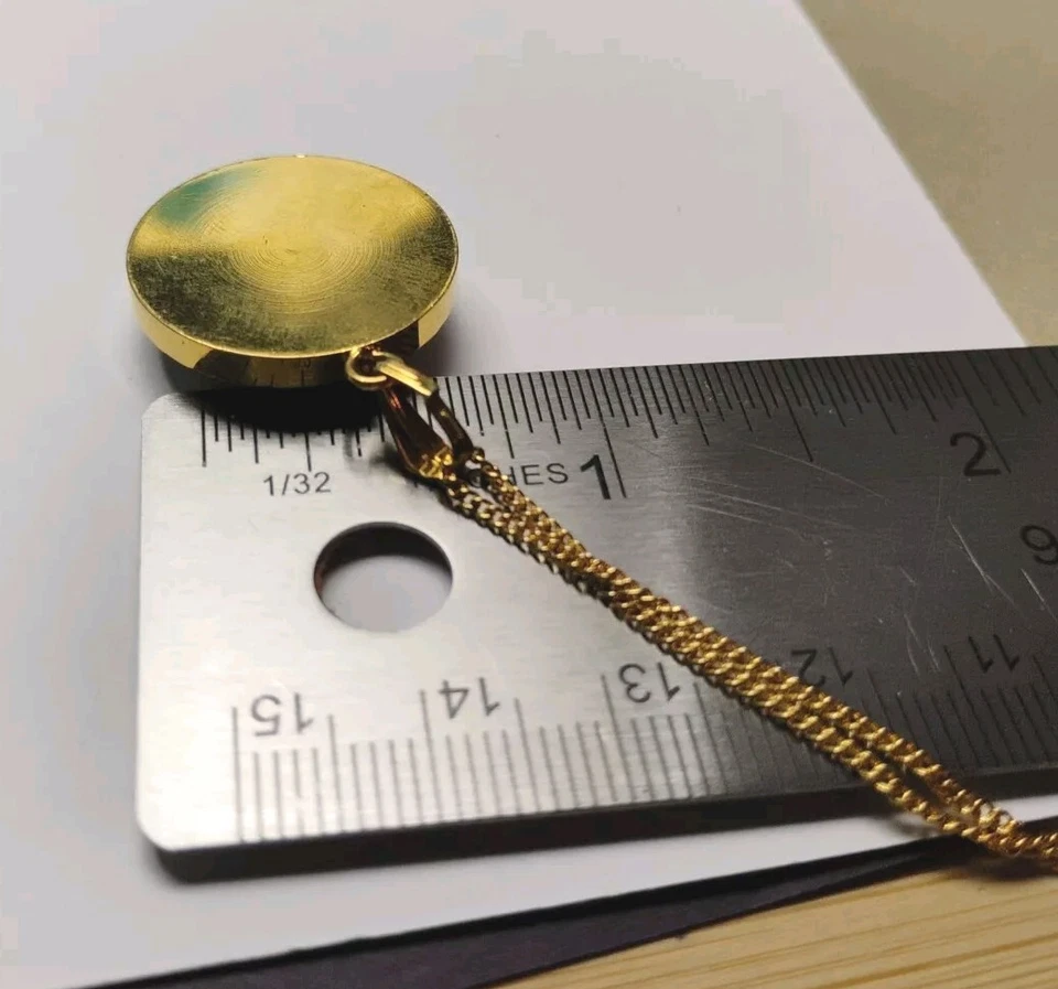 Colgante de porcelana azul cobalto profundo (¿Alemania?) ¡Collar con motivo de pájaro dorado de 18"! Foto 4 de 4