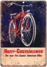 Anuncio de bicicleta Huffy 1955 bicicleta Customliner - aspecto retro letrero de metal B123