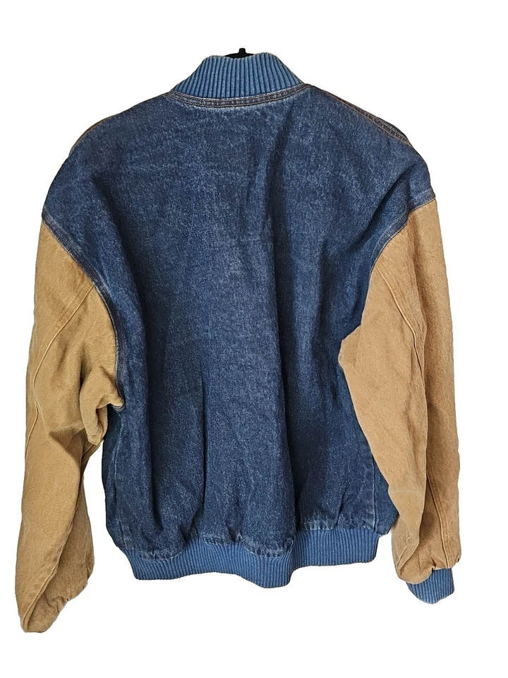 Chaqueta a Presión De Colección Turning Point Para Hombres Talla L Bordada Oruga Camionero Denim Y2K Foto 2 de 4