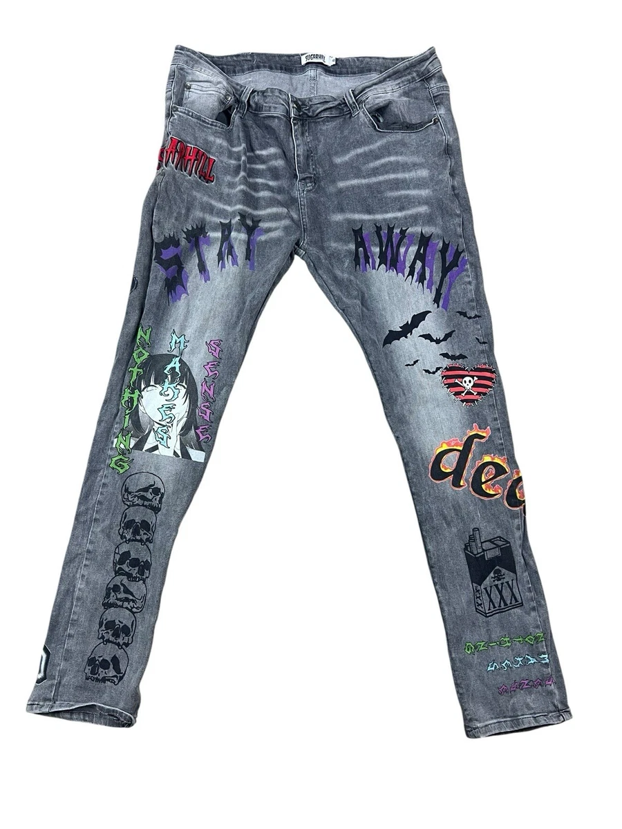 Mens Skull Jeans In Men's Jeans for sale | eBay
