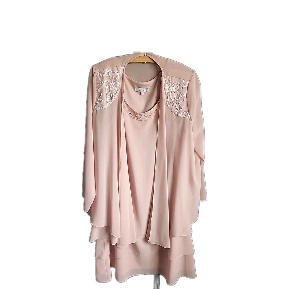 Abito e giacca NIGHTINGALES mamma della sposa/sposo taglia 20 rosa rosa  - Immagine 2 di 4