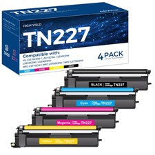 TN227 TN-227BK/C/M/Y high yield toner cartridge 4 pack, TN227BK/C/M/Y