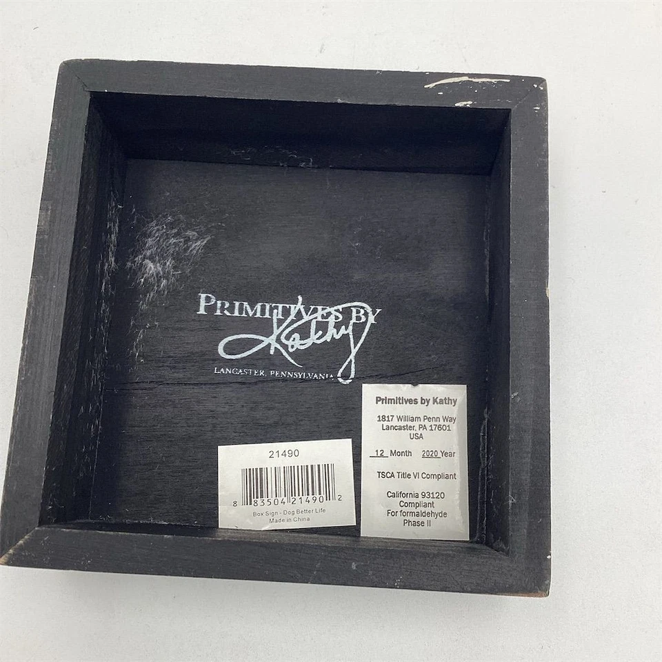 Primitives by Kathy Rustic Dog Lovers Humor Wooden Decor Sign 5"x5" - Image 3 of 4