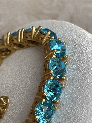 Park Lane Impression Bracelet Satin GoldTone Turquoise Teal Blue Accent 7-9” NWT - 第 3/18 張圖片