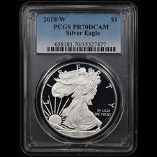 2018-W $1 Silver American Eagle PR 70 DCAM PCGS # 35327477 + Bonus