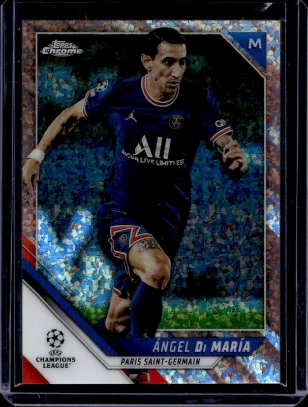 2021-22 Topps Chrome UEFA Angel Di Maria Rose Gold Mini Diamond Refractor #/125