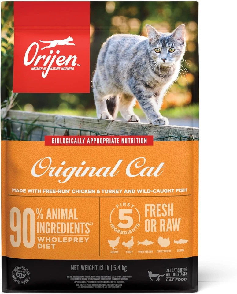 ORIJEN Original Grain-Free Dry Cat Food, 12-lb bag