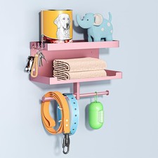 LOXSUN Dog Leash Holder for Wall, Leashes Hanger, Wall Mounted Dog Stuff Stor...