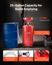 Waste Oil Drain Tank 25 Gallon Air Operated Portable Oil Drainer