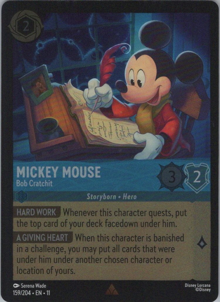 Lorcana Foil Mickey Mouse - Bob Cratchit Winterspell 159/204 Rare NM