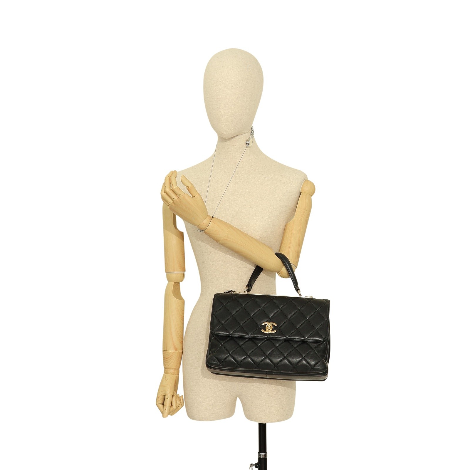 CHANEL Trendy CC Top Handle Shoulder Bag Black Lambskin A92237 — image 10