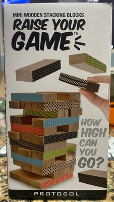 Protocol Mini Wooden Stacking Blocks Game Raise Your Game NEW Factory Boxed.