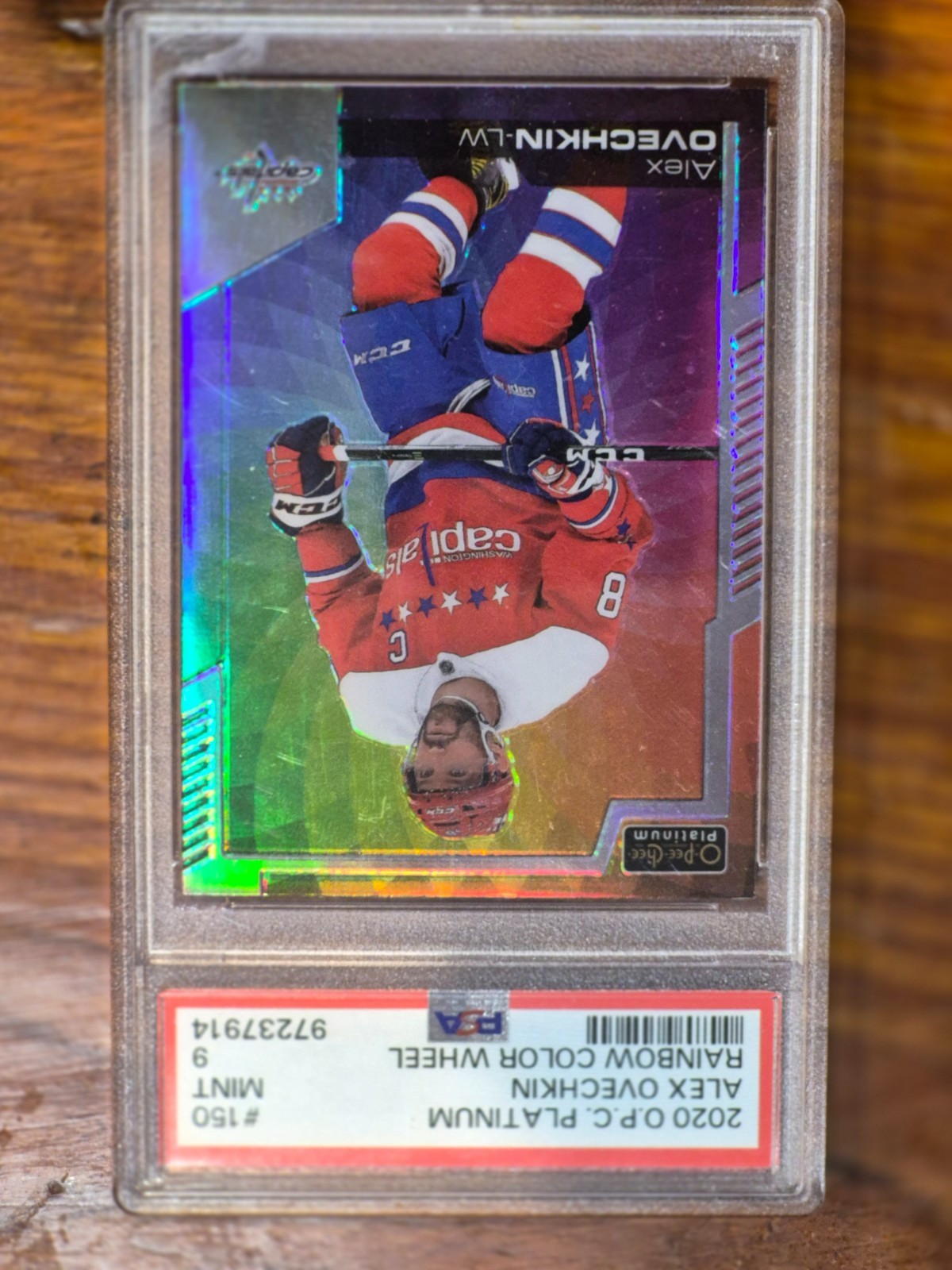 2020 O Pee Chee Platinum Rainbow Color Wheel #150 PSA 9 Alex Ovechkin view 2