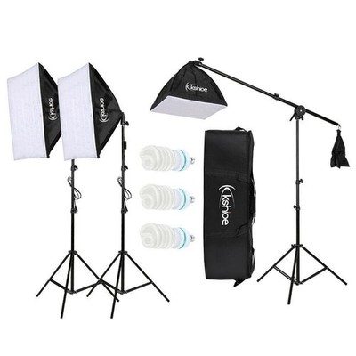 86'' Photography Studio 3 Soft Box Light Stand Continuous Lighting Kit Diffuser