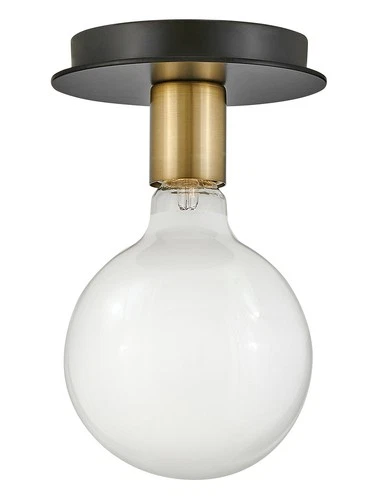 Lark 83201 Bobbie 1 Light 6"W Flush Mount Globe Ceiling Fixture - Brass - Picture 1 of 2