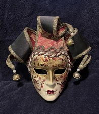Italian Gold Venetian Mask  & Gold-Black-Red Mask Wall Mask Veneto Italy
