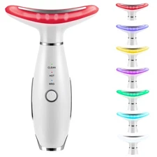 7 Color True Beauty Glow Facial Massager, Red-Light-Therapy Wand for Facial S...