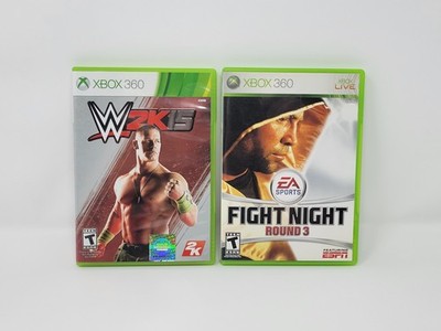 WWE 2K15 & Fight Night Round 3 Xbox 360 Fighting Lot Complete Tested Free Ship