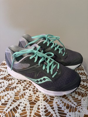 Saucony Grid Cohesion 10 Athletic Shoes, Women's - Size 6.5 Charcoal/Mint EUC