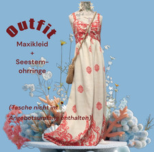 Boho Sommer-Set in Creme & Koralle Gr. M