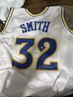 Joe Smith #32 White Blue Basketball Jersey Autographed wilder coa (prestine)