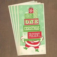 LOT OF 4 Vintage HALLMARK CHRISTMAS Gift Money Holder Cards + Envelopes, Santa