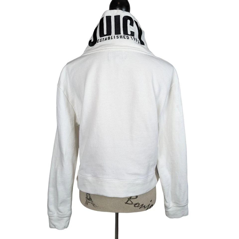 Juicy Couture High Neck Cropped Sweatshirt White Size Small - Image 2 of 4