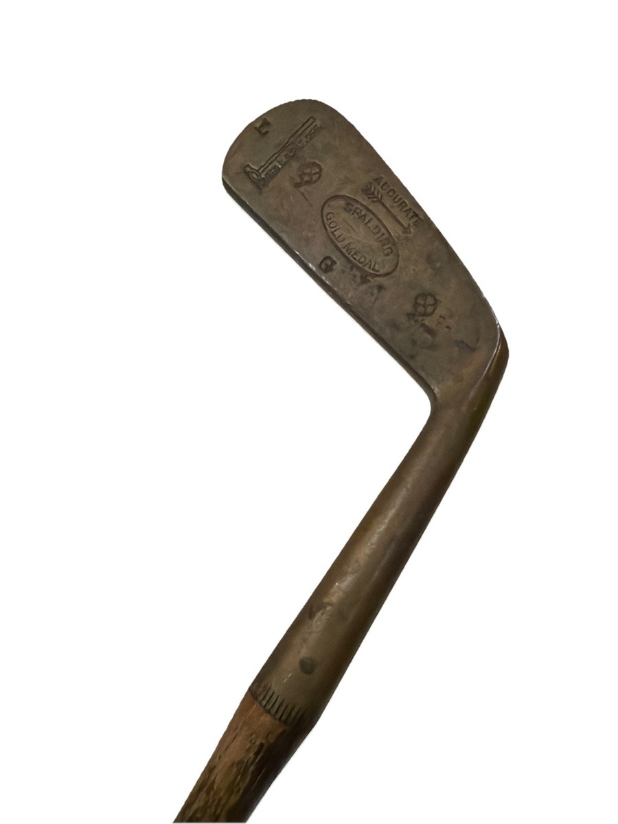 Spalding Gold Medal Golf Mid Iron RH with Hickory Wooden Shaft