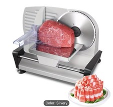 200W Electric Meat Slicer Machine for Home Use, Deli Food, Food Pusher