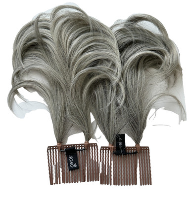 Set of 2: NEW SOHO Wired Updo Hair Extension in S19-1 Dark Gray Grey 10'' L