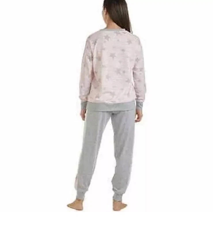 Espléndido conjunto de salón mediano de 2 piezas para mujer jogger cuello redondo manga larga - estrellas Foto 3 de 4