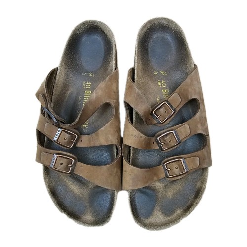 Birkenstock Florida SFB Women's Size 40 Regular Width Brown Leather Slip On - Picture 1 of 9