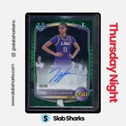 2025 BOWMAN ZAKIYAH JOHNSON CHROME AUTO REPTILIAN GREEN REF. 1ST PROSPECT /99