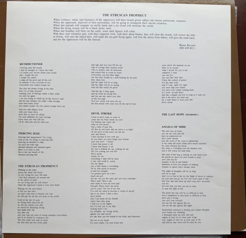 Dark Quarterer – The Etruscan Prophecy - Cobra Records CR 011 - 1988 LP 1STPRESS - Image 3 of 4