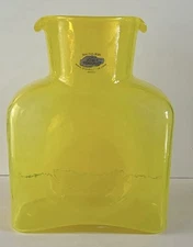 Blenko 2006 Opaline Yellow/Sunshine #384 Double Spout Pitcher, Glows, 2006