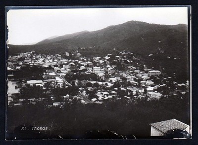 1880 - Saint Thomas city view Caribbean original photo albumin albumen vintage