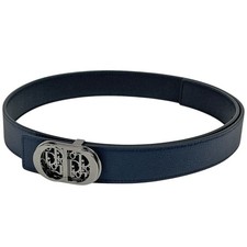 Christian Dior Logo belt CD Trotter Pattern belt leather Navy blue Men